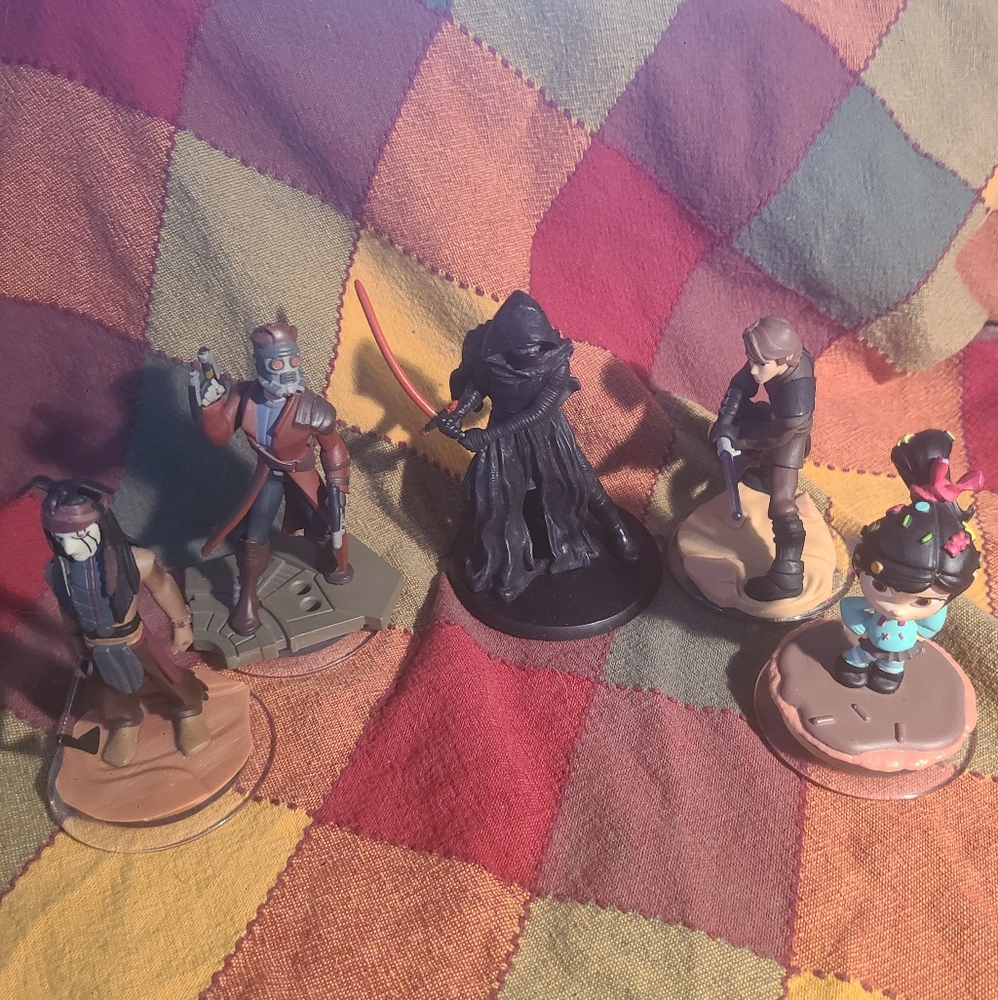 Disney Infinity Lot Of 5 Figures, Starlord, Tonto, Anakin Skywalker